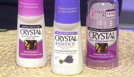 Three popular salt crystal deodorant products